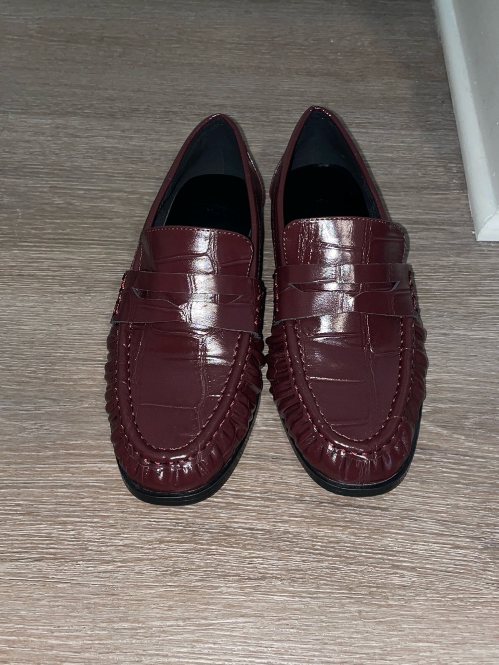 ASOS Women's Burgundy Patent Penny Loafers